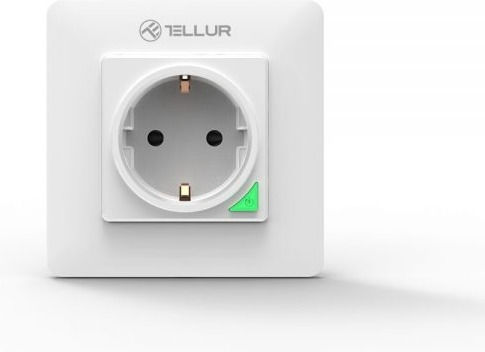 Tellur Μονή Χωνευτή Πρίζα Ρεύματος Wi-Fi με Διακόπτη Λευκή