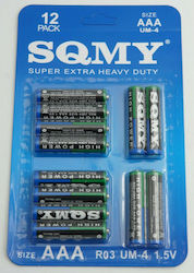 SQMY Μπαταρία Zinc AAA 1.5V 12τμχ