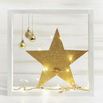 Παρίσης Crăciunesc Decorativ Agățat Stea cu lumină LED Lemnos Alb 35x7x35buc 1buc
