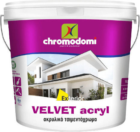 Χρωμοδομή Velvet Acryl Πλαστικό Χρώμα για Εσωτερική και Εξωτερική Χρήση 3lt