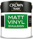 Crown Crown Trade Matt Vinyl Emulsion Plastic Paint for Interior Use White 5lt