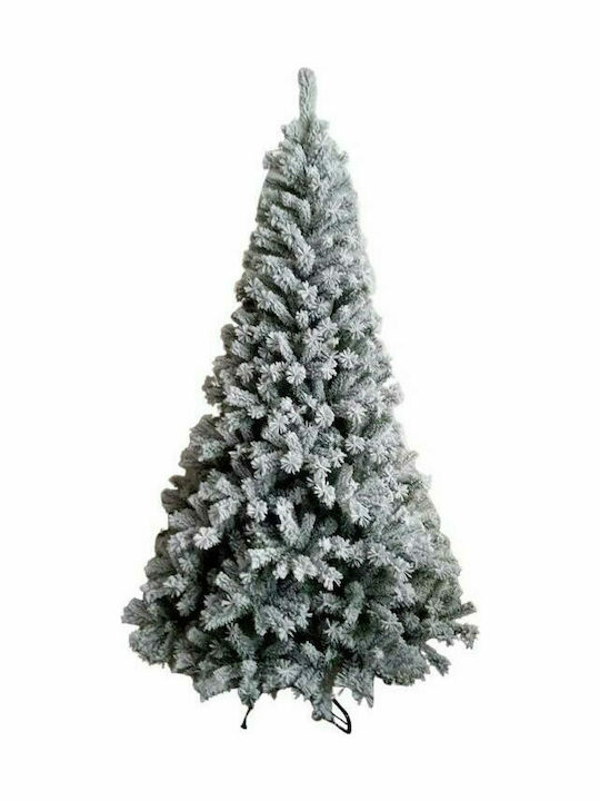 Snowy Christmas Green Tree with Metallic Base H210cm Himalayas