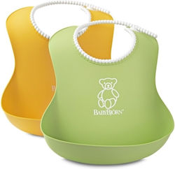 BabyBjorn Soft Bavetă Plastic cu buton & Buzuna...