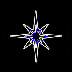 Aca Metal Illuminated Christmas Decorative Pendant Star 81x81x81cm Blue