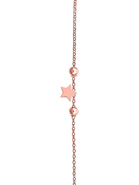 Silver bracelet "Festive Star" rose gold plated