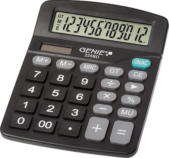 Genie 225 BD Calculator 12 Digits in Black Color 1pcs