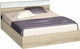 Δήμητρα Κρεβάτι Ημίδιπλο Ξύλινο Sonoma / Λευκό Γυαλιστερό με Στρώμα & Τάβλες 120x190cm