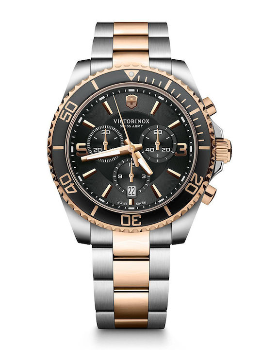 Victorinox Maverick Men's Watch 43mm Chronograph Battery with Metal Bracelet
