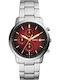 Fossil Neutra Minimalist Ανδρικό Ρολόι 42mm Μπαταρίας με Ασημί Μεταλλικό Μπρασελέ