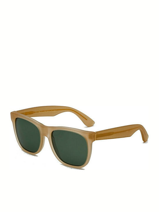 Retrosuperfuture Classic Sunglasses with Brown Acetate Frame and Green Lenses Matte Resin
