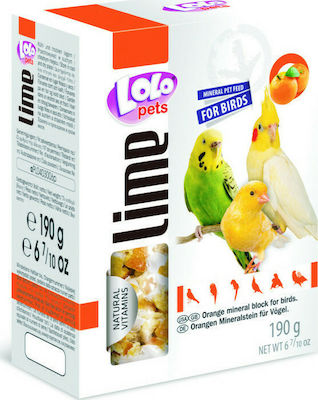 Lolo Pets Lime Mineralien-Block für Vögel Vogel Kalziumstein mit Orange XL 190gr 190gr 3481