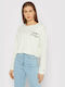 Tommy Hilfiger Women's Crop Top Cotton Long Sleeve Beige