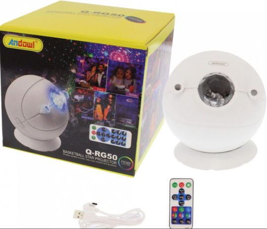 Andowl Led Παιδικό Φωτιστικό Projector με Προβολή Αστεριών Λευκό Andowl Led Παιδικό Φωτιστικό Projector με Προβολή Αστεριών Λευκό