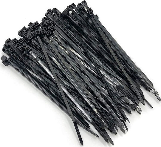 Com Cable Ties Plastic 200mmx3.6mm In Black Colour 100pcs 05.306
