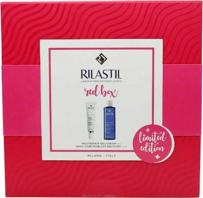 Rilastil Red Box Set Îngrijire pentru Anti-îmbătrânire , Hidratare & Curățare facială cu Gel de curatare pentru fata & Crema de fata