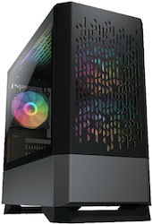 Cougar MG140 Air Gaming Mini Tower Computer Case with Window Panel and RGB Lighting Black