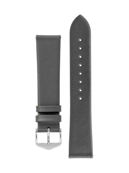 Hirsch Toronto Long Δερμάτινο Λουράκι Γκρι 16mm