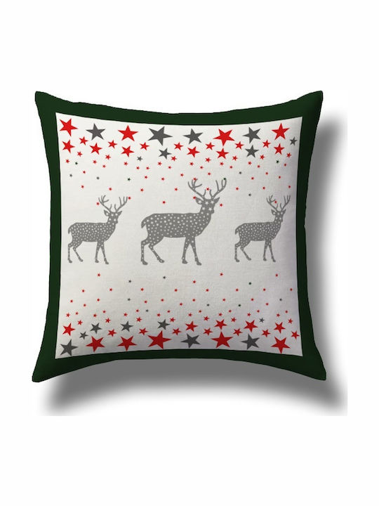 Mc Decor Weihnachtsdekorativer Kissenbezug Quadratisch Weiß 45x45cm