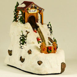 Carousel Christma Decorative Decorative Scenery White Battery with Music and Drive