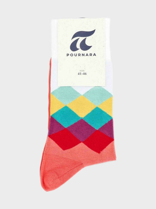 Pournara Men's Patterned Socks White