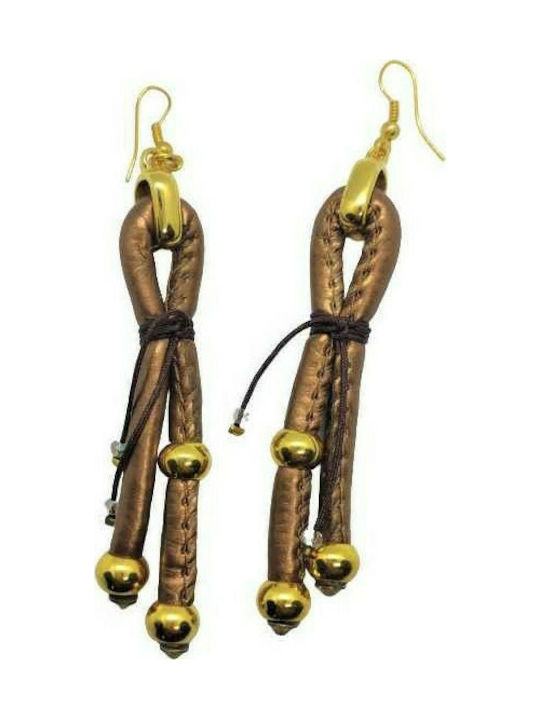 Handmade Camel Leatherette Earrings