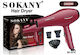 Sokany Hair Dryer with Diffuser 2600W Red