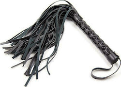 Fetish Addict Whip Flogger Diamond Pattern With Metal Hardware Black