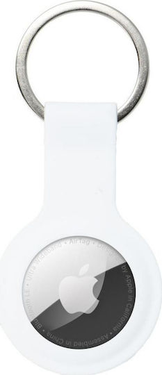Forcell Holder Schlüsselbund-Etui Silikon für AirTag in Weiß Farbe