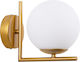 GloboStar Jada Modern Wall Lamp with Socket E27 Gold Width 21.5cm