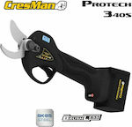 Cresman Pruning Shears Battery 16.8V with Maximum Cutting Diameter 34mm Set with 2 Batteries & Charger Protech 340S