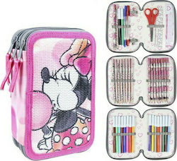 Minnie Mouse Minnie Mouse Federmäppchen Gefüllt mit 3 Fächern Rosa