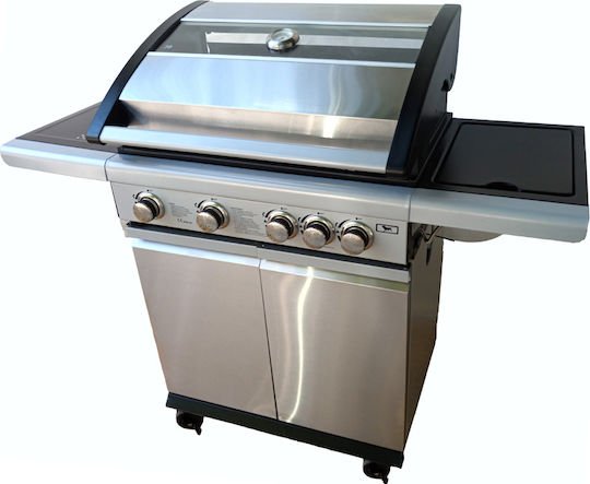 Blackbull Glasslid Combo Grătar pe gaz cu 4 buc 12kW și Arzător Lateral