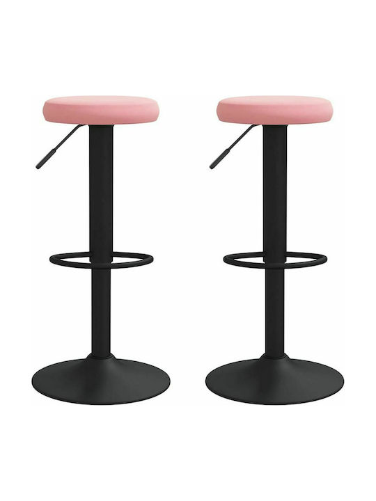 Stool Bar Collapsible with Adjustable Height Pink 2pcs 31x31x58cm