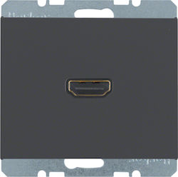 Hager Front Audio & Video HDMI Socket Black 3315437006