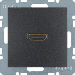 Hager Front Audio & Video HDMI Socket Black 3315431606