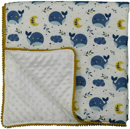 Bebe Stars Pătură Pepinieră Swaddling cu Balena 90x90 cm