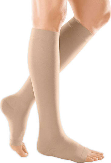 Medi Duomed Petite Socks Calf High Graduated Compression Open 18-21 mmHg Beige