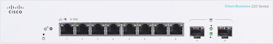 Cisco CBS220-8T-E-2G Managed L2 Switch with 8 Gigabit (1Gbps) Ethernet Ports and 2 SFP Ports