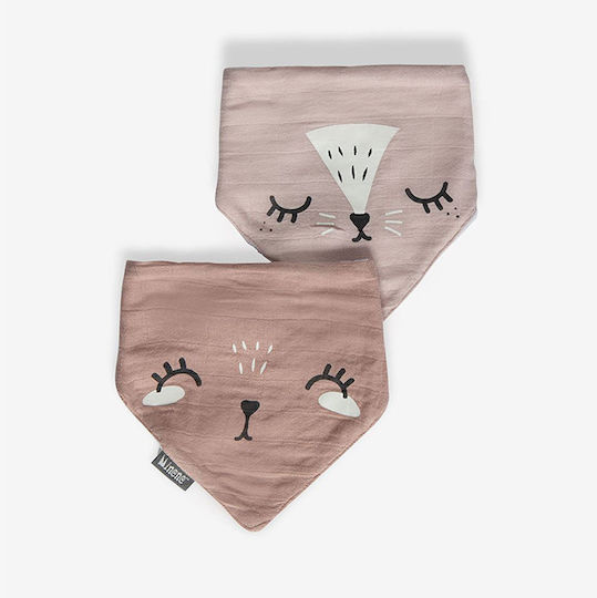 Minene Bamboo Bandana Stoff mit Taste Rosa 2Stück