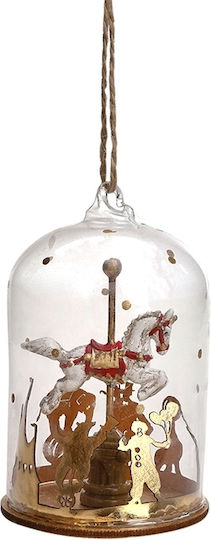 Hängendes Ornament Ηorse Glas Rot 11x11cm Glasglocke