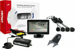 AMiO Σύστημα Παρκαρίσματος Αυτοκινήτου με Κάμερα / Οθόνη / Buzzer και 4 Αισθητήρες 22mm σε Μαύρο Χρώμα