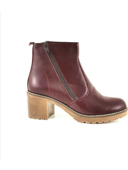 Women's Leather Boots - Bordeaux