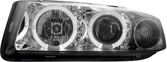 Dectane Front Lights Angel Eyes for Seat Leon / Toledo Chrome 1999-2004 2pcs