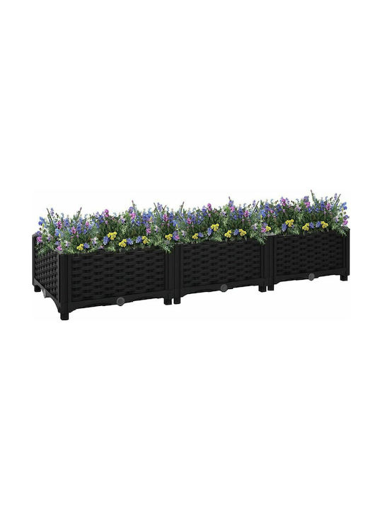 vidaXL Planter Box 120x23cm in Black Color 316528