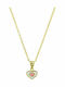 Jools Gold Plated Silver Chain Kids Necklaces Heart White 770036
