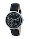 Pierre Cardin Bonne Nouvelle Stride Watch Chronograph Battery with Black Leather Strap