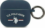 U.S. Polo Assn. Θήκη Σιλικόνης με Γάντζο σε Navy Μπλε χρώμα για Apple AirPods 3