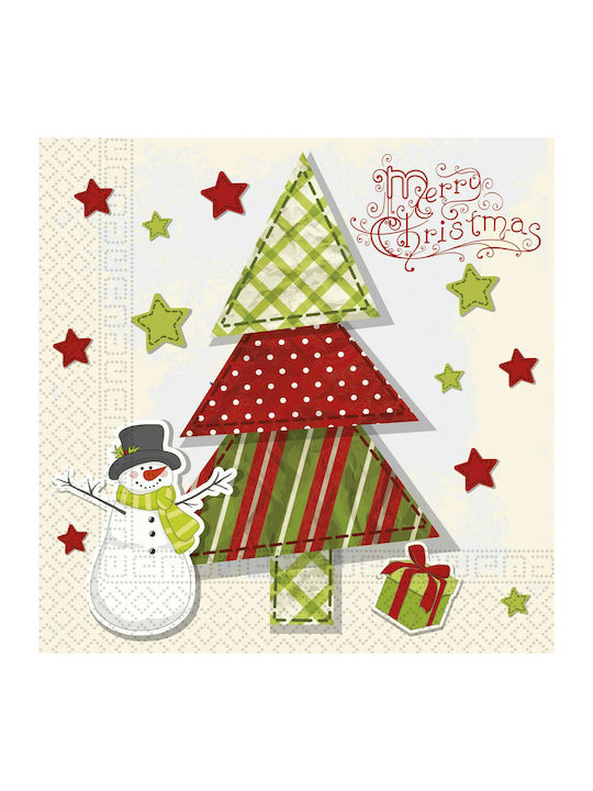 XMASfest Christmas Paper Disposable Napkins Ornament L33xW33cm 20pcs