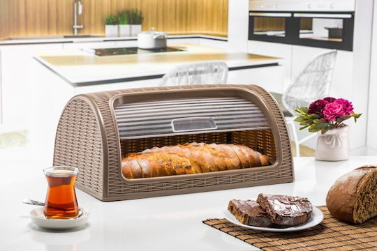Max Home Brotkasten mit Deckel Kunststoff Braun 41.4x26.9x18.1cm