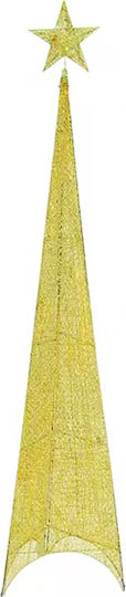 Christmas Decorative Illuminated Tree Pyramid 150cm Gold